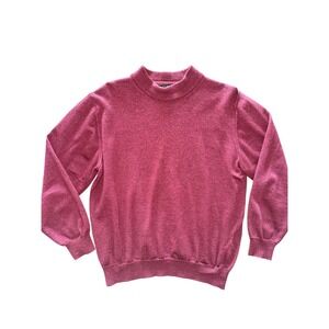 LAMBERTI Burgundy Mock Neck 100% Pure New Wool Sweater Made in Italy Size L